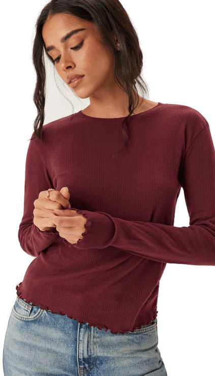 Pieces Pcmarie Ls O-neck Top