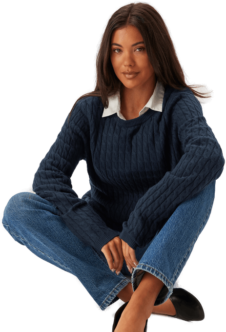 Pieces Pcfia Ls Cable Knit