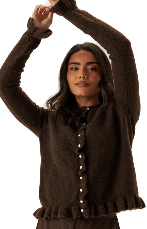 Vila Vijacia O-neck L/S FRILL KNIT