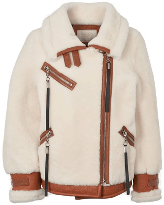 Natures Collection Nicki jakke Lær Brun/Hvit