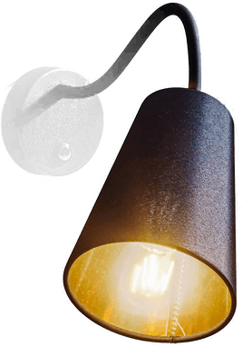 Tk Lighting Vegglampe Wire svart/gull