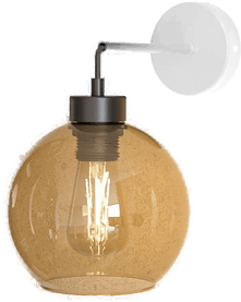 Tk Lighting Vegglampe Cubus, svart/rav, Ø 18 cm