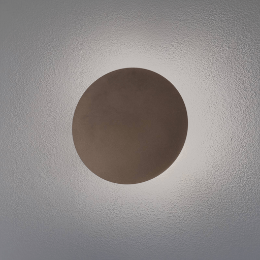 Tk Lighting Luna vegglampe, brun, Ø 30 cm