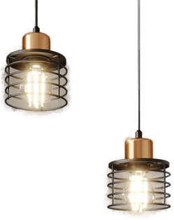 Helam Hengelampe Edison svart/kobber