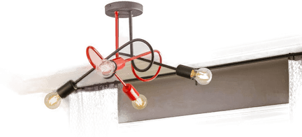 Helam Taklampe Cambridge, svart-rød