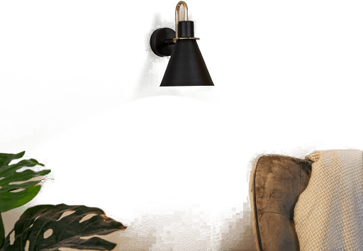 Argon Vegglampe Bona, svart-messing