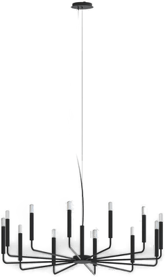 Euluna Lysekrone ORTO B, svart, Ø 103 cm