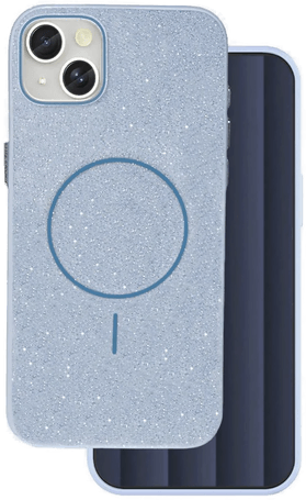 Telforceone iPhone 15 Glitter Deksel - Lys Blå