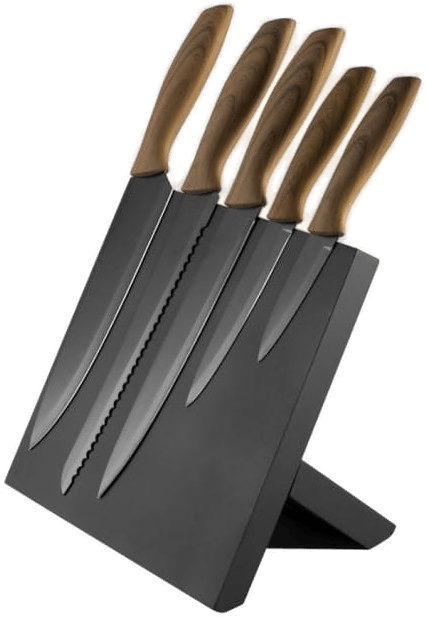 Platinet Magnetisk Knivblokk med Knivsett
