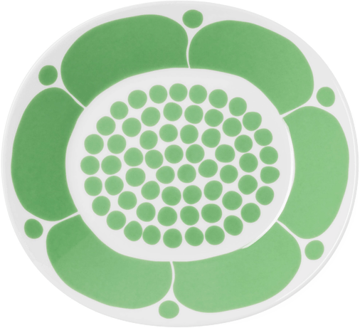 Arabia Sunnuntai oval tallerken 25 cm Grønn