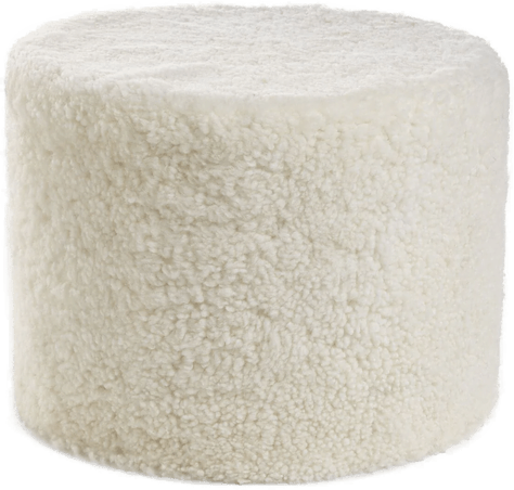Natures Collection Rund saueskinnspuff - Hvit