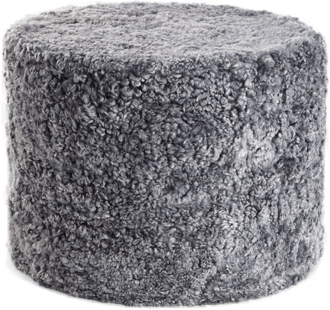 Natures Collection Rund saueskinnspuff Lys Grå