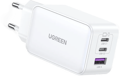 Ugreen Nexode 65W Hurtiglader 2x USB-C, 1x USB-A