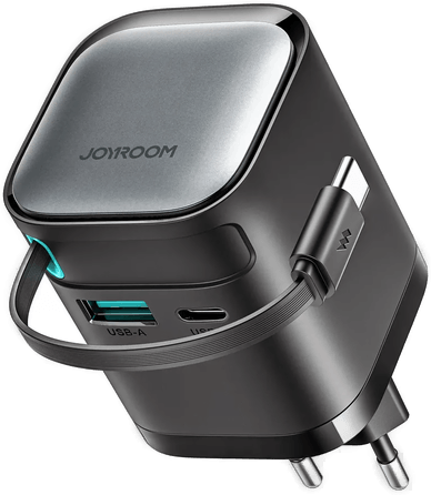 Joyroom 65W GaN-lader med uttrekkbar kabel
