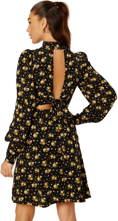 Bytimo Jacquard Open Back Dress