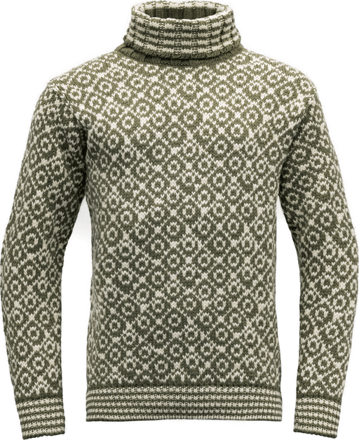 Devold Svalbard Sweater High Neck Olive/Offwhite