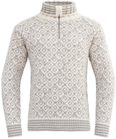 Devold Svalbard Wool Zip Neck Offwhite/grey