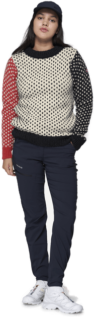 Devold Nordsjø Wool Sweater Offwhite/Navy/Marsala