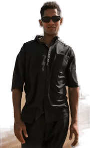 Sweet Sktbs Big linblend skjorte Svart L