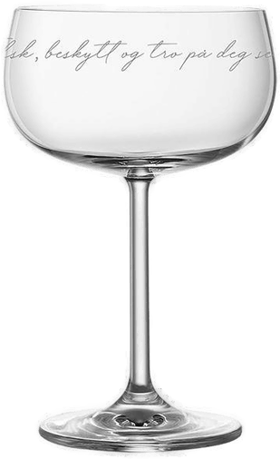 Lykketegning - Elsk/beskytt champagneglass 35 cl