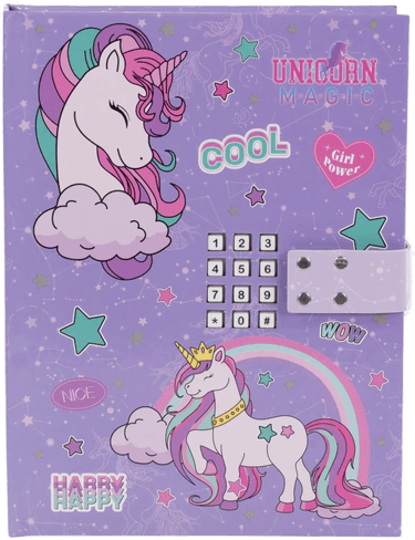 Dagbok m/kodelås Unicorn Tinka