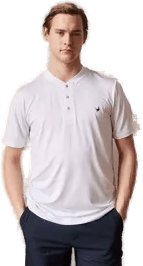 Fasán Pique Collarless Herre Hvit