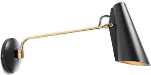 Northern Birdy vegglampe svart/messing