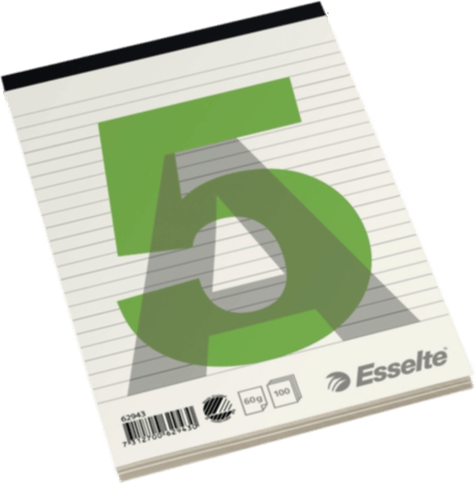 Esselte Linjert Toppbundet Blokk A5 100 ark