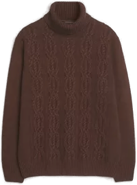 Oscar Jacobson Heavy Knitted Polo Golden Brown