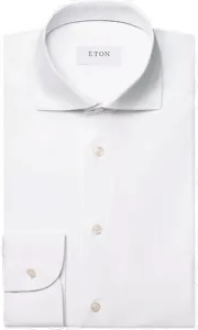 Eton Semi Solid Skjorte Hvit 40