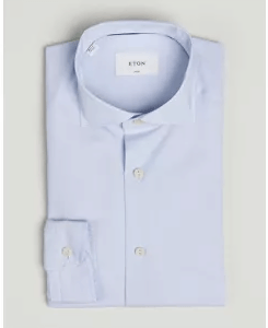 Eton Breeze Poplin Skjorte Lyseblå