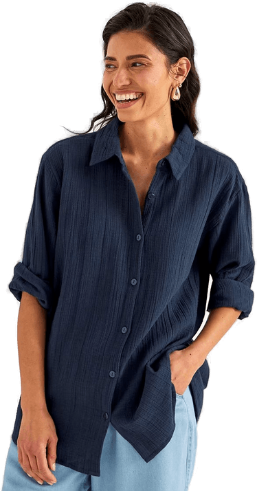 Cellbes Of Sweden Lang skjorte i rynket bomull