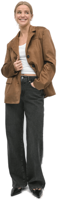 Gina Tricot Perfect wide jeans Svart