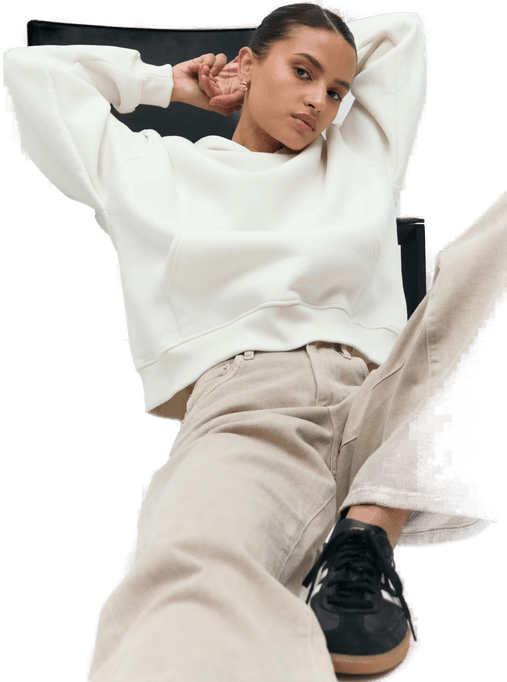 Gina Tricot Iconic hoodie Hvit