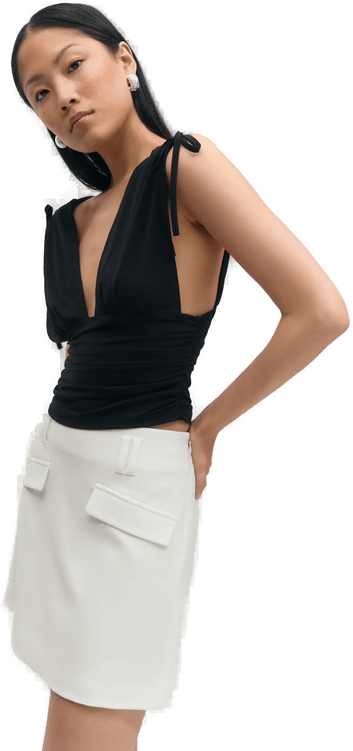 Gina Tricot Tailored mini skirt Hvit