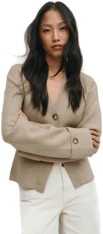 Gina Tricot Knitted Sculptured Cardigan Beige