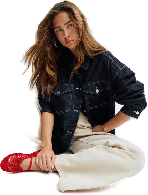 Gina Tricot Oversize denim shirt Blå