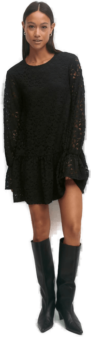 Gina Tricot Mini lace dress Svart