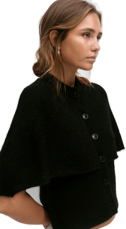 Gina Tricot Knitted cape cardigan Svart