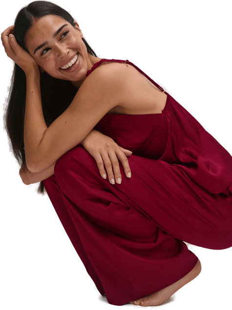 Gina Tricot Satin loungewear trousers Rød