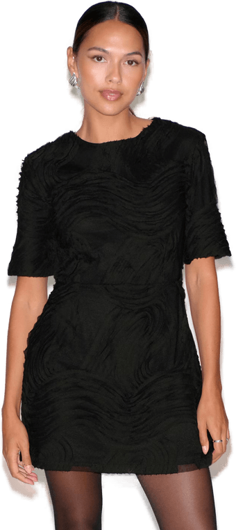 Gina Tricot Structured mini dress Svart