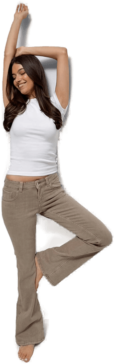 Gina Tricot Y2K low bootcut jeans Beige