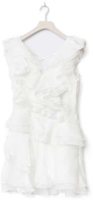 Gina Tricot Frill mini dress Hvit