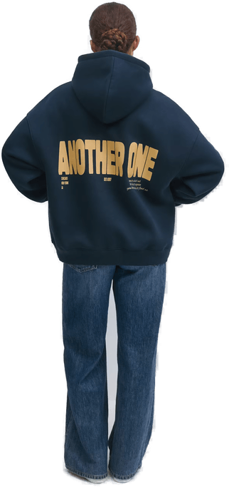 Gina Tricot Oversized print hoodie Blå