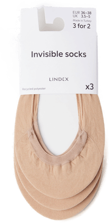 Lindex Usynlig sokker 3-pakning