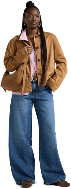 Lindex Jakke i imitert semsket skinn