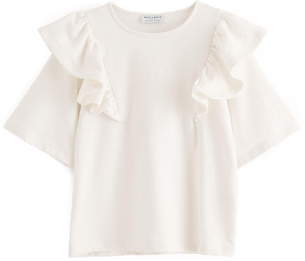 Lindex kortermet collegegenser med volang