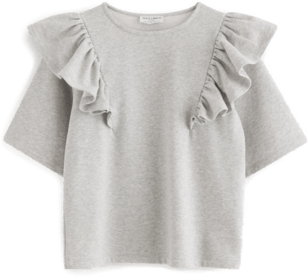 Lindex kortermet collegegenser med volang