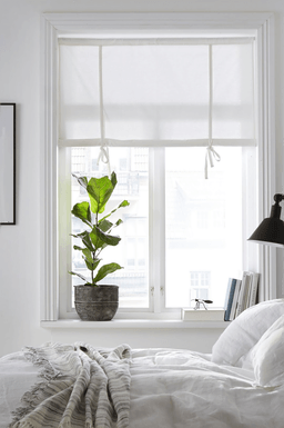 &Home Roll up-gardin halvpanama Hvit