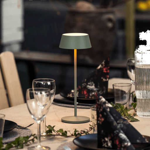 Konstsmide LED-batteridrevet bordlampe Menton, grønn